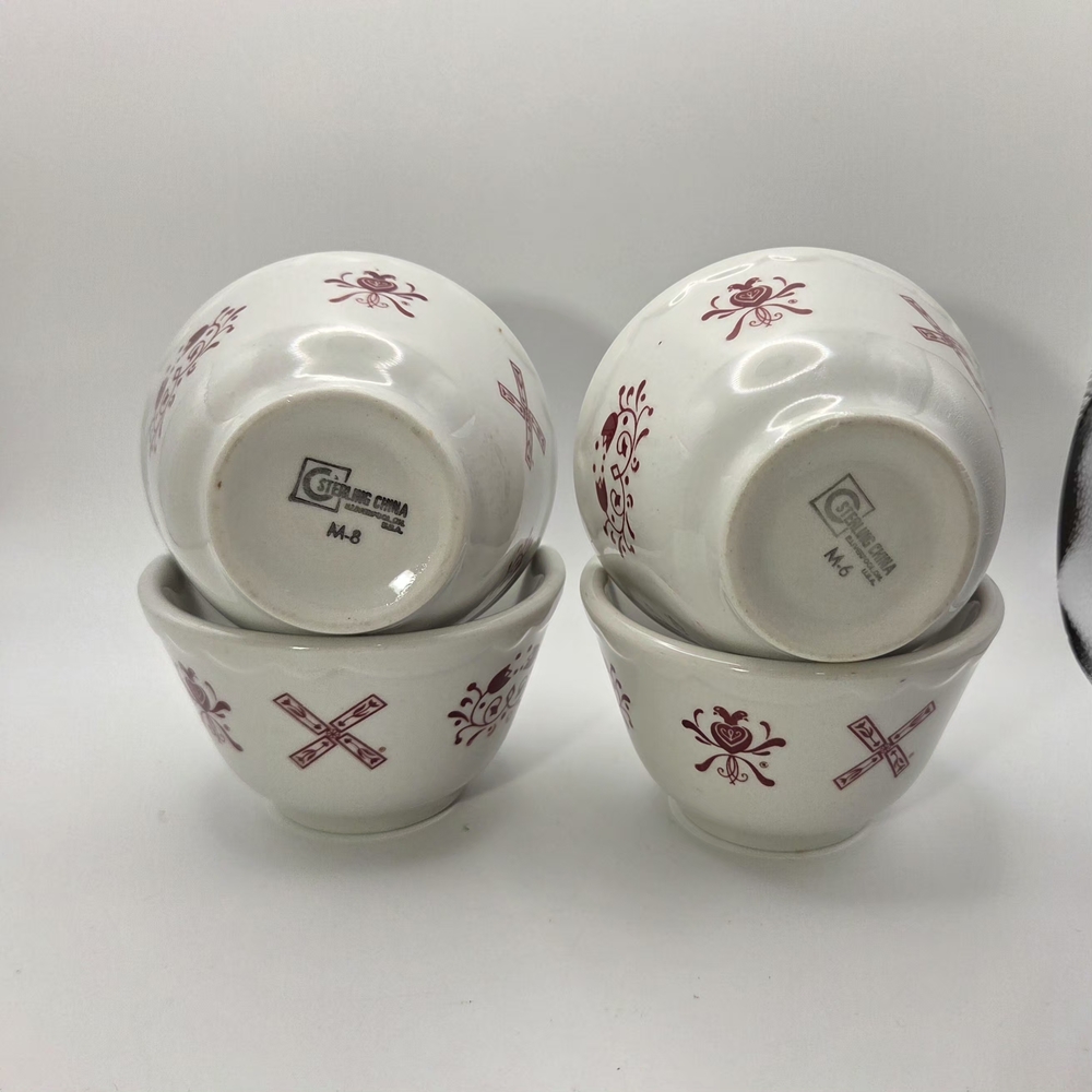 Sterling China Restaurant Ware Boulion Soup Bowls 4 Set Liverpool OH USA